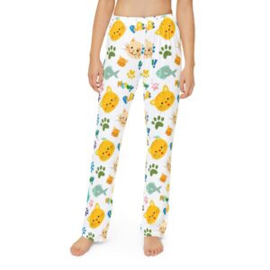 kids-lounge-pants-cute-cat-fish-all-over-print-pajama-bottoms