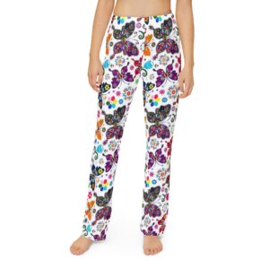 kids-butterfly-lounge-pants-colorful-floral-all-over-print-pajama-pants