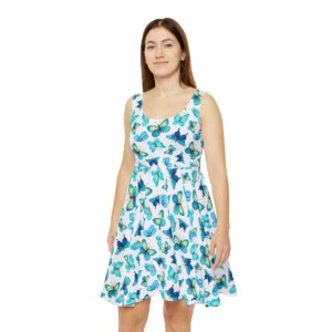 butterfly-print-skater-dress-womens-floral-blue-butterfly-summer-dress