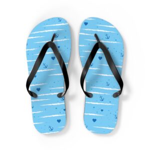 nautical-blue-anchor-flip-flops-striped-summer-beach-sandals