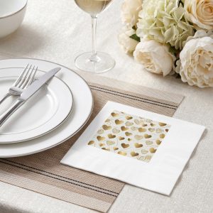 White coined napkins