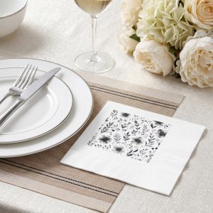 White coined napkins