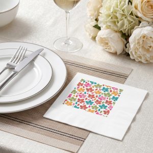 White coined napkins