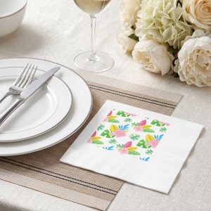 White coined napkins