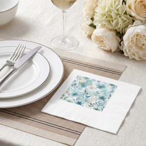White coined napkins