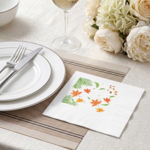 White coined napkins