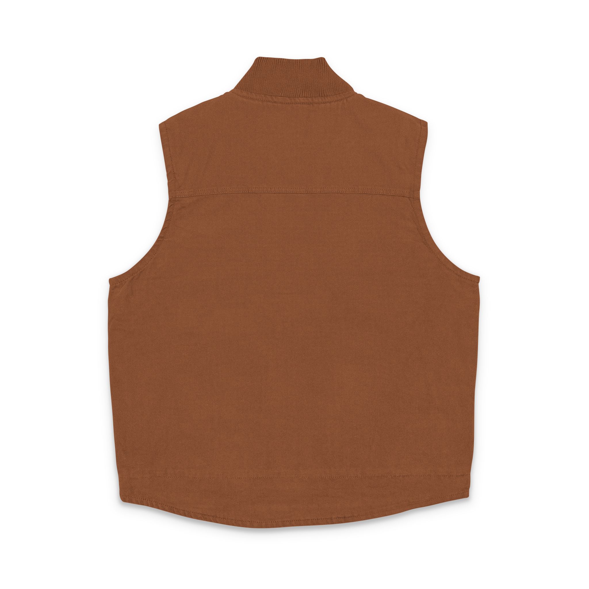 Embroidered Brown Duck Cloth Work Vest — Rustic Durable Utility Vest - Image 3
